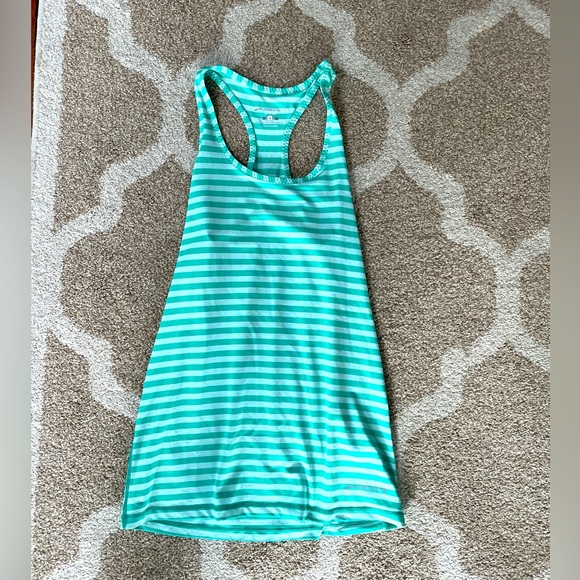 White and Green Striped Brooks Tank Top - Picture 1 of 3